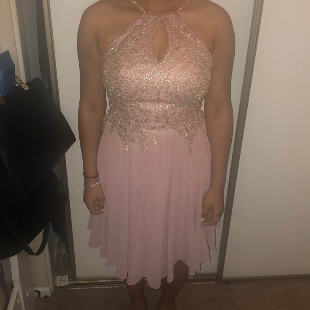 Super cute beaded and embroidered dress /gown pink